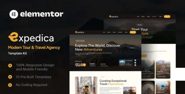 Expedica - Modern Tour & Travel Agency Elementor Template Kit