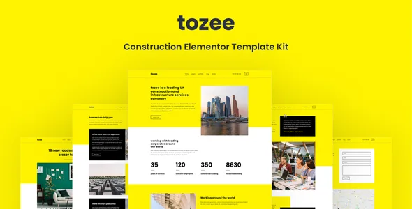 Tozee - Construction Elementor Template Kit