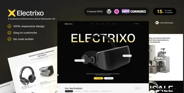 Electrixo - E-Commerce Electronics Store Elementor Template Kit for Gadgets and Tech Retail