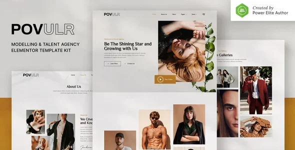 POVULR – Modeling & Talent Agency Elementor Template Kit