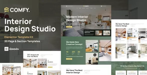 Comfy - Interior Design Studio & Architecture WordPress Elementor Template Kit