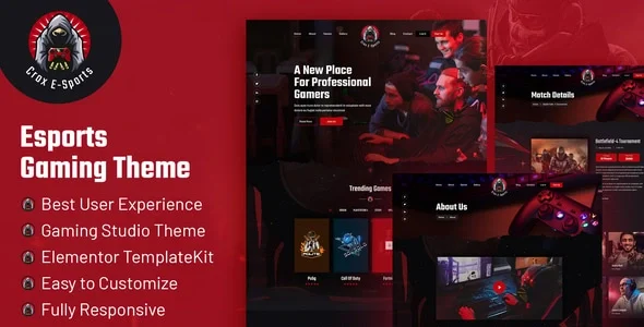 CROX | Esports & Gaming Elementor Template Kit