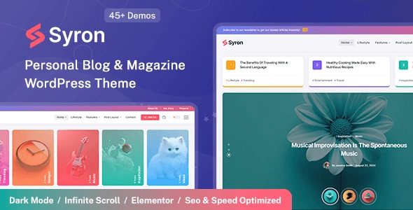 Syron | Personal Blog & Magazine WordPress ThemeÂ