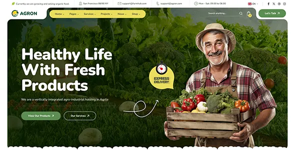 Agron – Agriculture & Organic Farm WordPress Theme