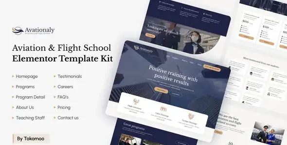 Aviationaly - Aviation & Flight School Elementor Template Kit
