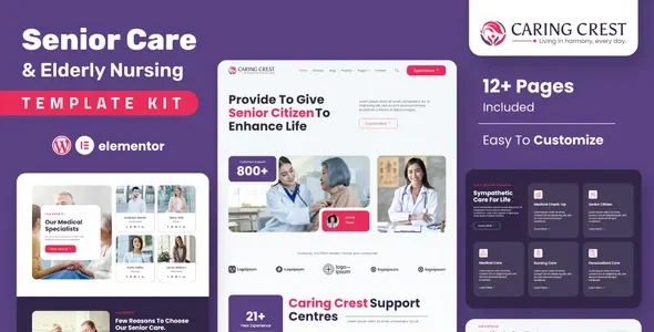 Caring Crest - Senior Care Services Elementor Template Kit