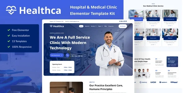 Healthca - Hospital & Medical Clinic Elementor Template Kit