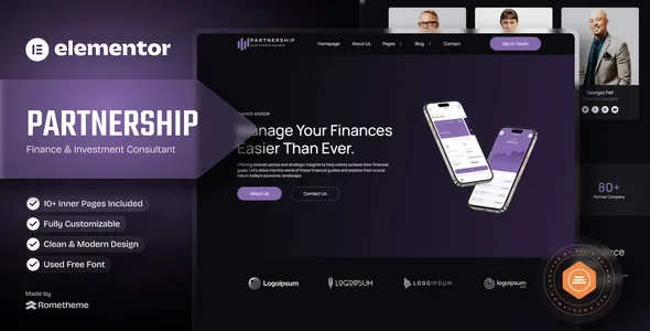 Partnership - Finance & Investment Consultant Elementor Template Kit