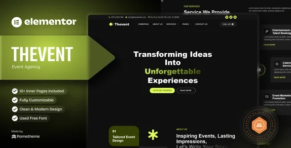 Thevent - Event Agency Elementor Template Kit