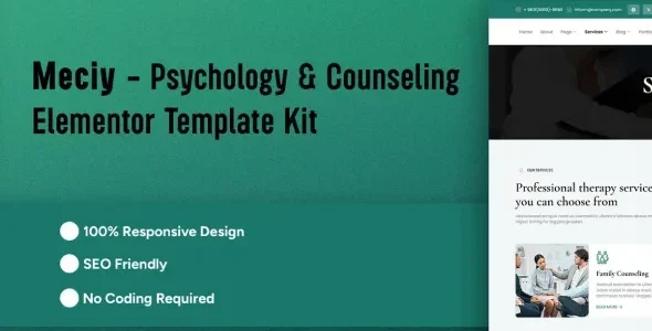 Meciy - Psychology & Counseling Elementor Template Kit